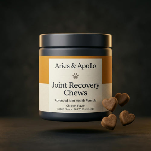 Joint Recovery Chews concept render — 30-day supply jar